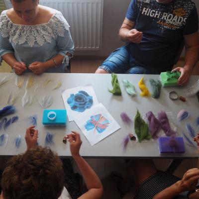 Felting course within the Cultural Education Project.